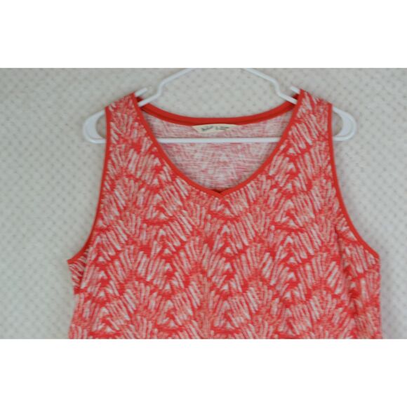 Woolrich Women's XL Red Abstract Print Sleeveless Split Back Top - Picture 2 of 11